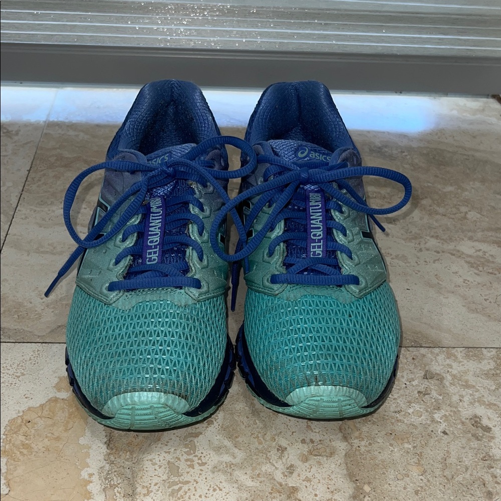 ASICS Gel-Quantum 360 Teal and Navy Sneakers